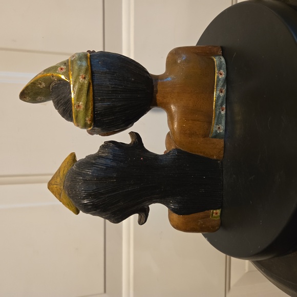 Balinese Hand Carved Wood Bride and Groom Figurine Statue Bust Vintage - Picture 4 of 11